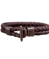 armband donkerbruin leer