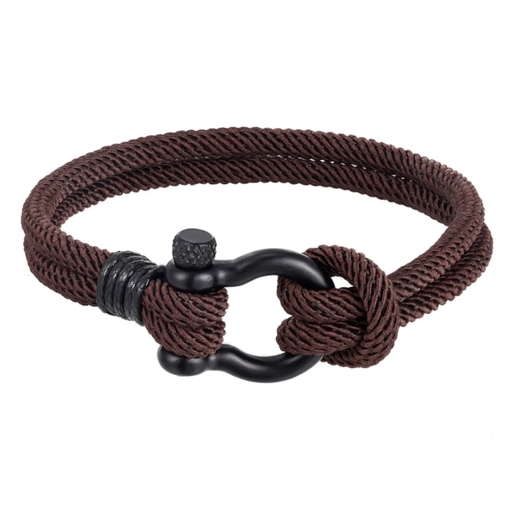 herenarmband rope bruin