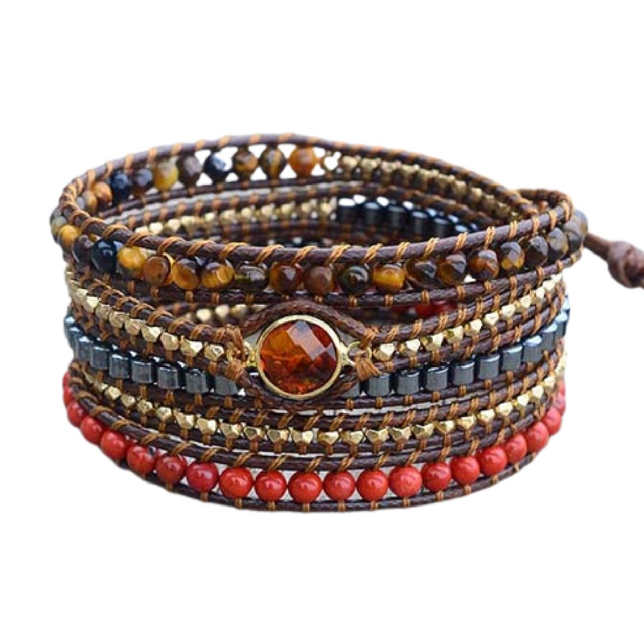 Roest AIDS taal Wikkel Armband Bohemian Sun Red - Moodadventures