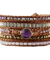 wikkelarmband bohemien sun amethist damesarmband