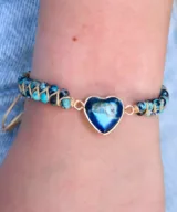 armband heart jaspis blue