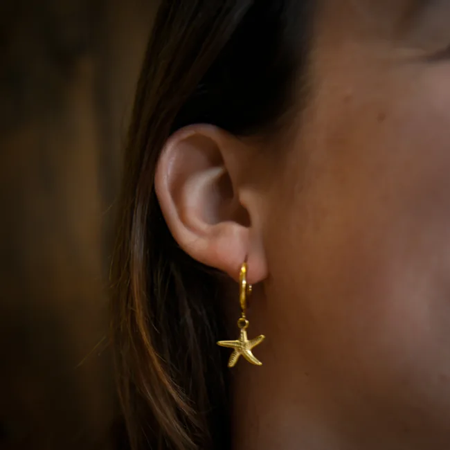 oorbellen starfish gold
