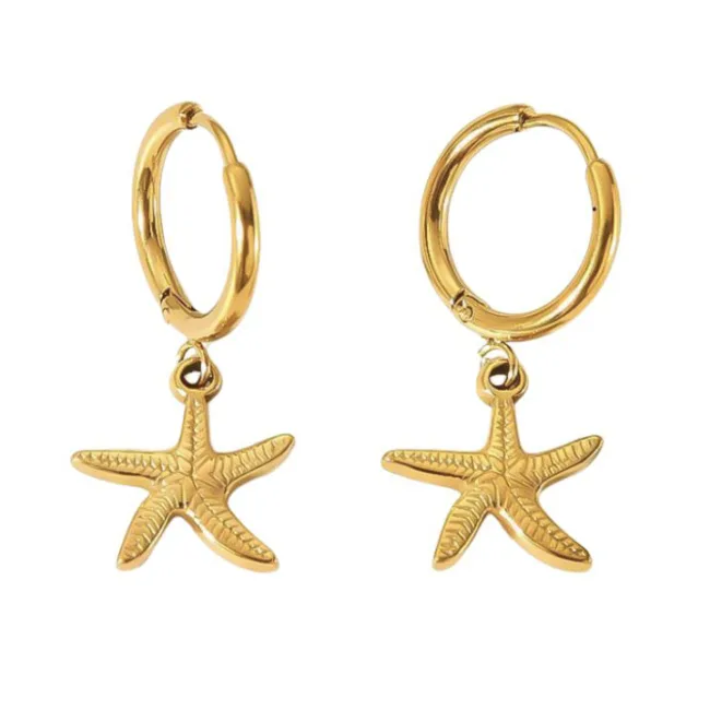 oorbellen starfish goud