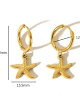 oorbellen starfish goud