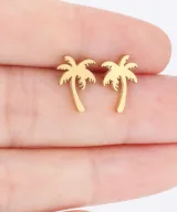 oorknopjes palmtrees gold