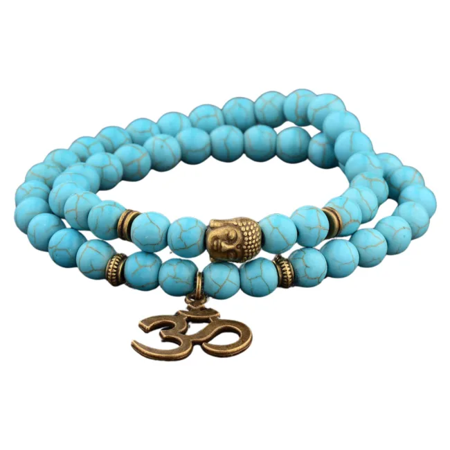 wikkelarmband buddha ohm-turquoise