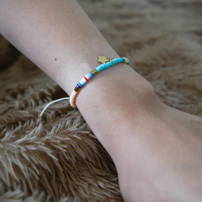 ibiza armband zalm-turquoise