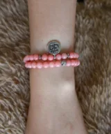 wikkelarmband ohm roze sunstone