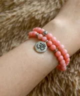 wikkelarmband ohm roze sunstone