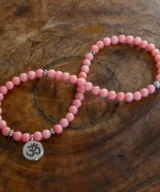 wikkelarmband ohm roze sunstone