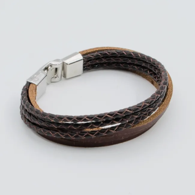 herenarmband Mikkel leer bruin