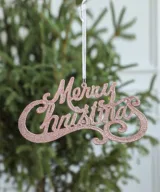 kerstboom hanger merry christmas rose goud