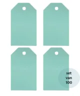 labels turquoise set van 100