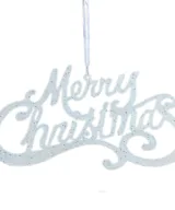 kerstboomhanger merry christmas wit glitter