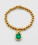 bracelet gold palm green