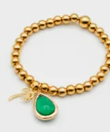 bracelet gold palm green