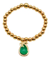 bracelet gold palm green