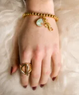 bracelet gold turkoois seahorse