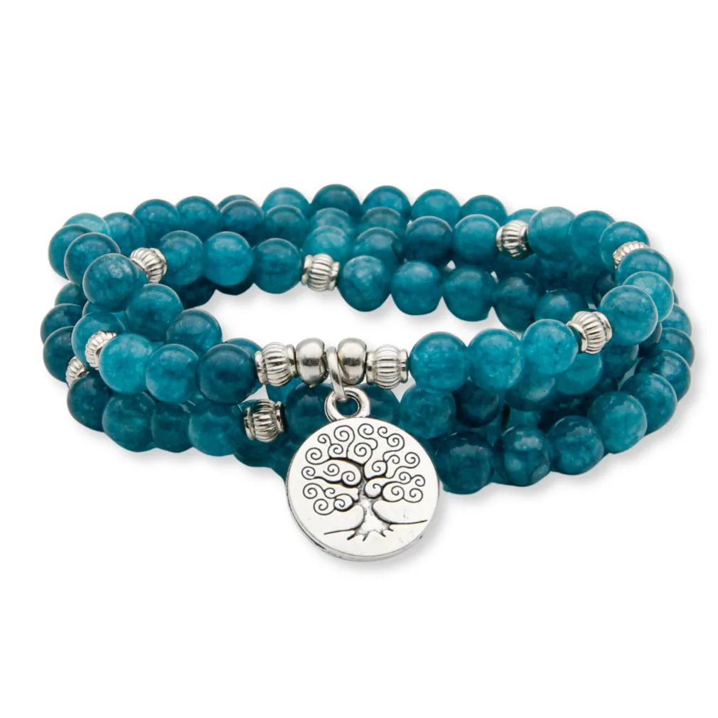 wikkelarmband apatite tree of life blauw