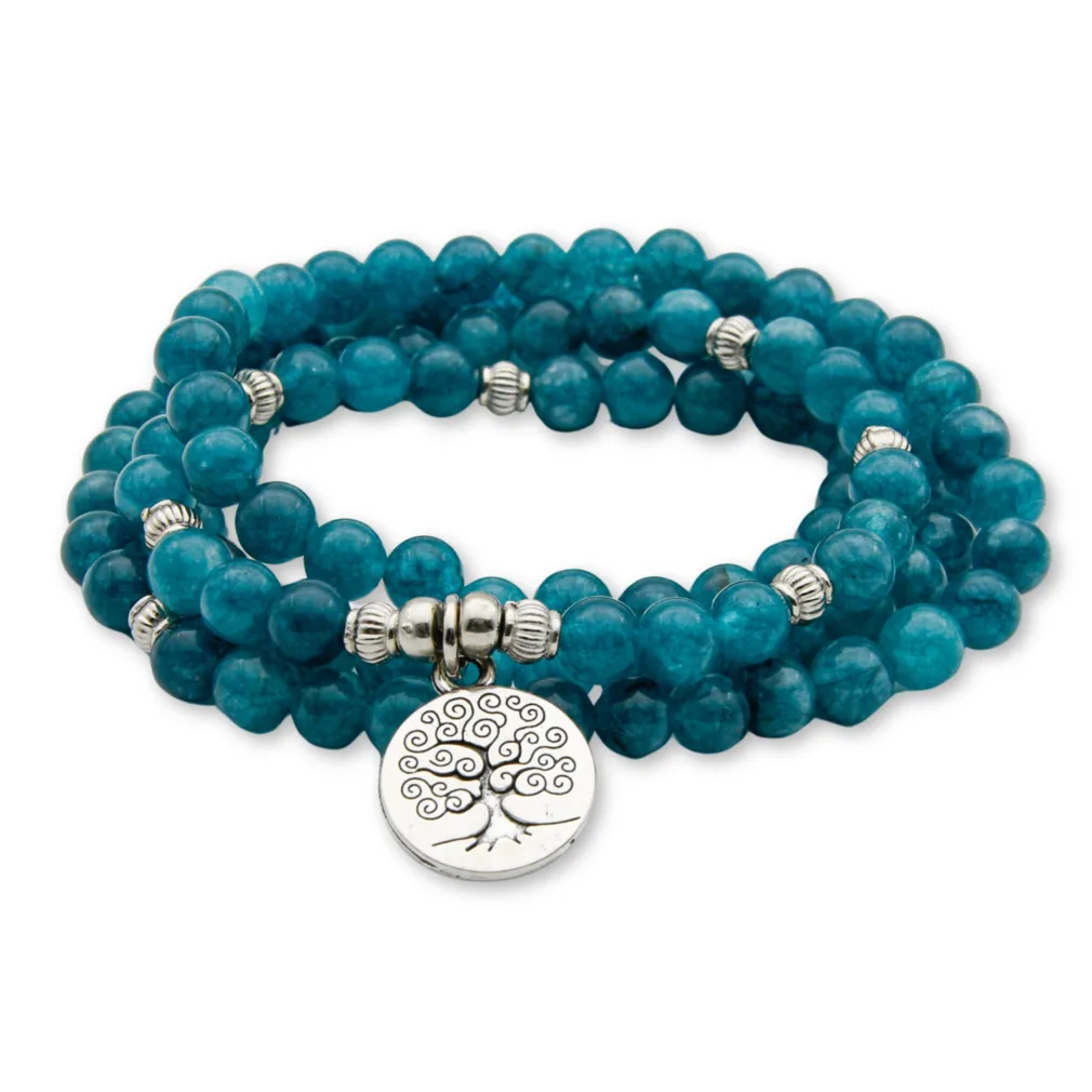 wikkelarmband apatite tree of life blauw