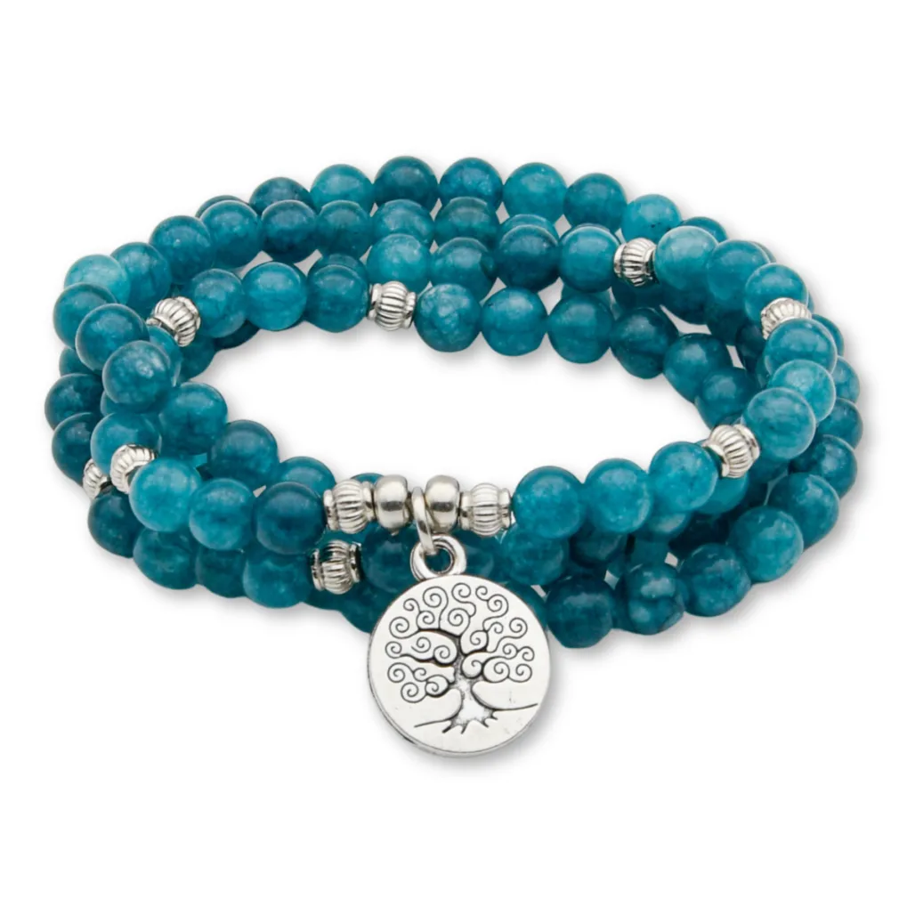 wikkelarmband apatite tree of life blauw